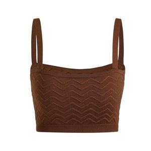 Knitted Crop Top in Brown 🧸🤎